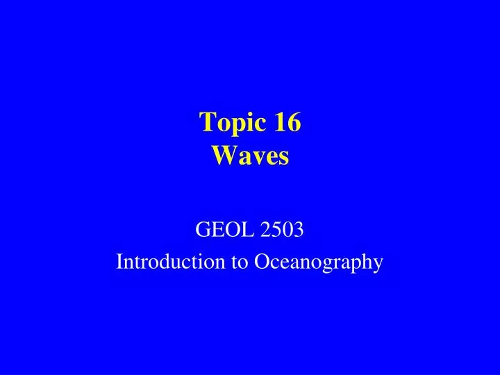 topic 16 waves