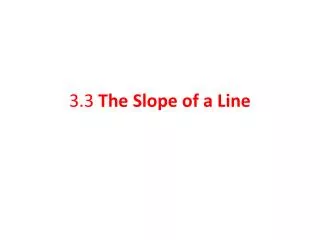 3.3 The Slope of a Line
