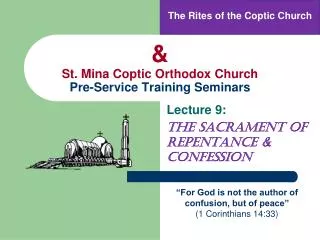 &amp; St. Mina Coptic Orthodox Church Pre-Service Training Seminars