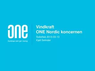Vindkraft ONE Nordic koncernen