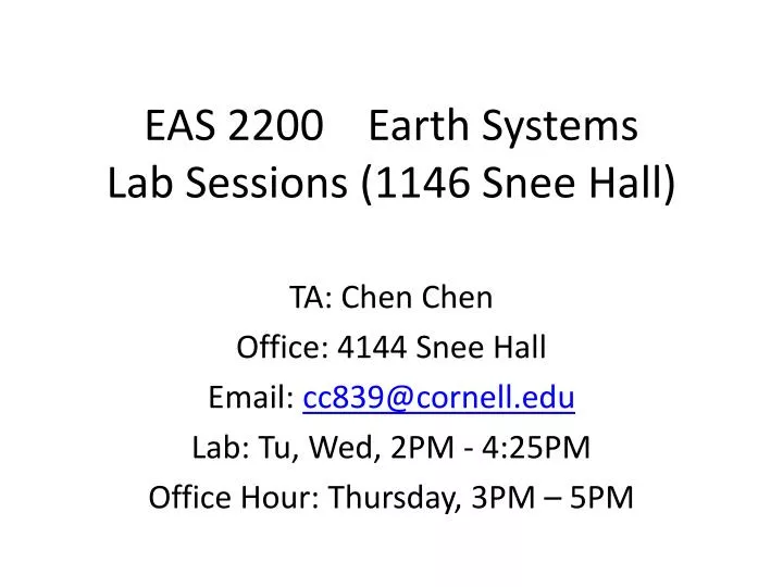 eas 2200 earth systems lab sessions 1146 snee hall