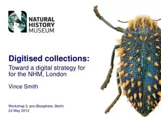 Digitised collections: Toward a digital strategy for f or the NHM, London