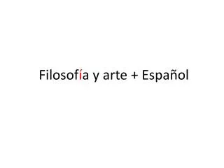 filosof a y arte espa ol