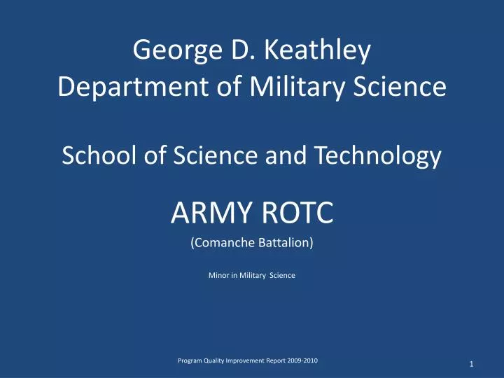 george d keathley department of military science school of science and technology