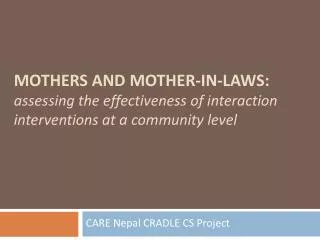 CARE Nepal CRADLE CS Project