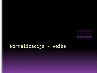 normalizacija ve be