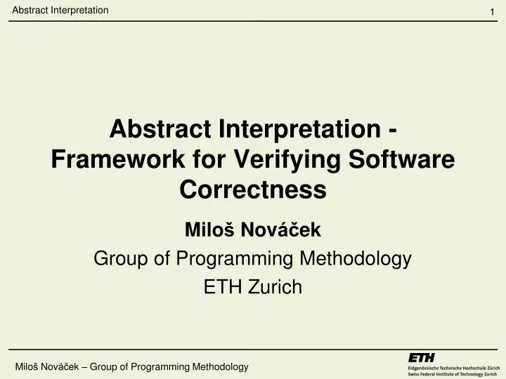 abstract interpretation framework for verifying software correctness