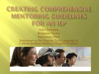 Creating comprehensive mentoring guidelines for an IEP