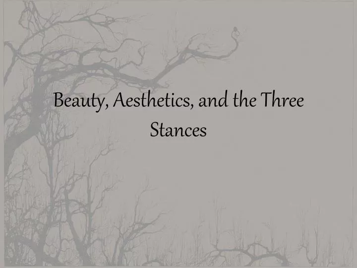beauty aesthetics and the three stances