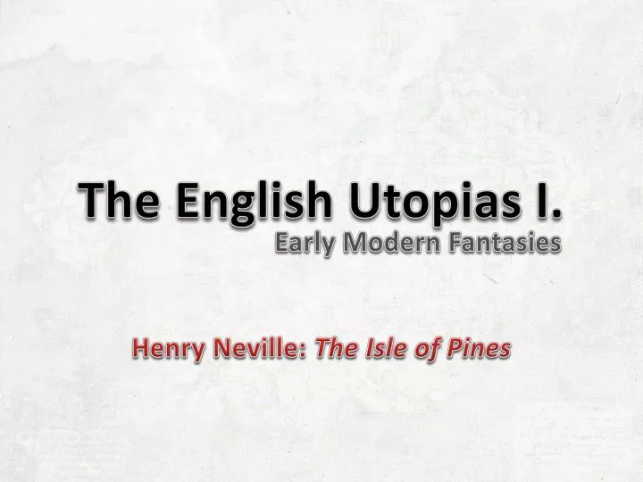 the english utopias i