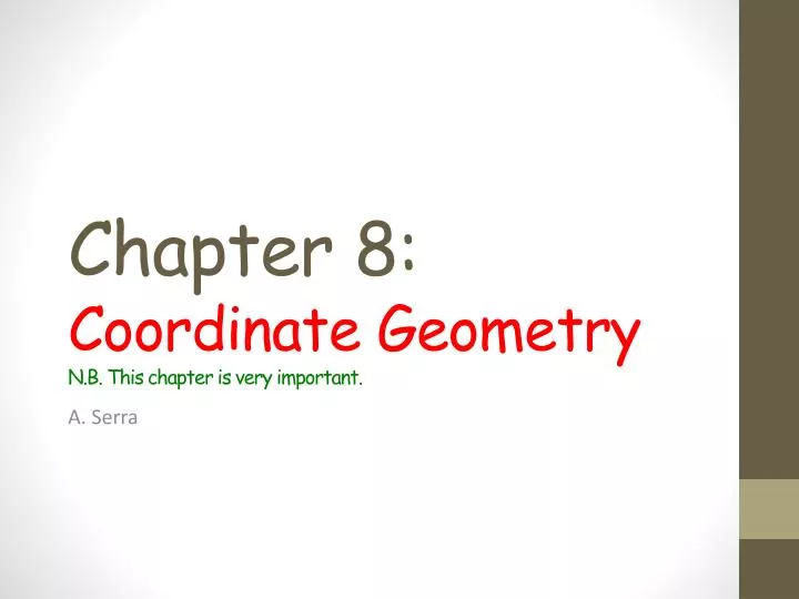 chapter 8 c oordinate geometry n b this chapter is very important