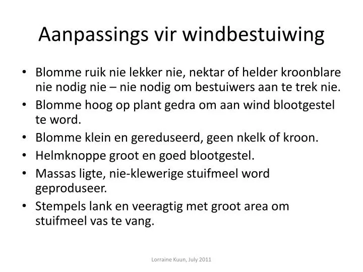 aanpassings vir windbestuiwing