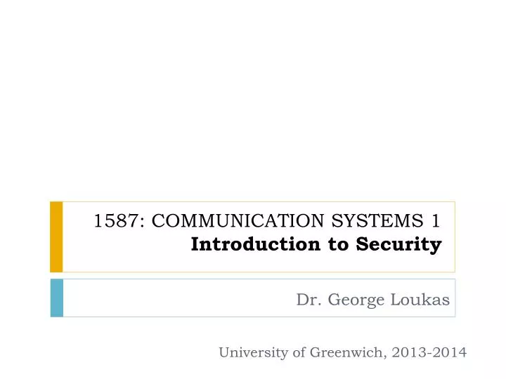 1587 communication systems 1 introduction to security