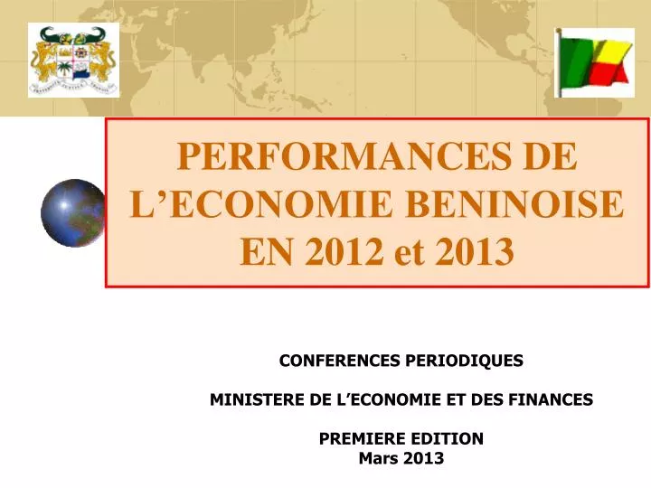 performances de l economie beninoise en 2012 et 2013