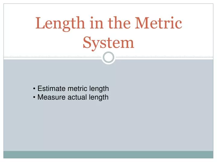length in the metric system
