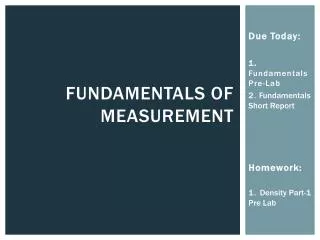 Fundamentals of measurement