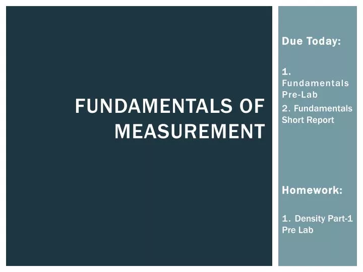 fundamentals of measurement