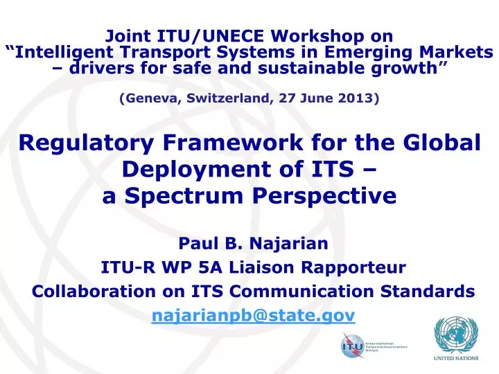 regulatory framework for the global deployment of its a spectrum perspective
