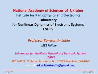 Professor Konstantin Lukin