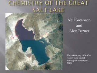Chemistry of the Great Salt Lake