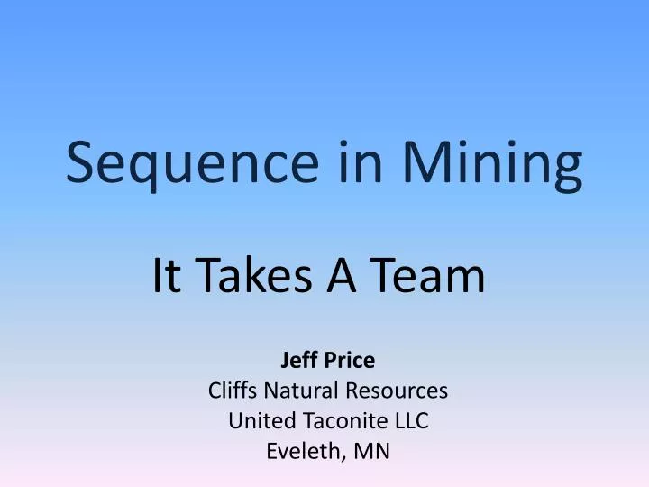 sequence in mining