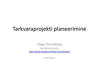 tarkvaraprojekti planeerimine