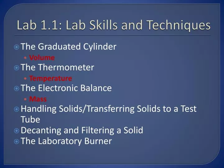 lab 1 1 lab skills and techniques