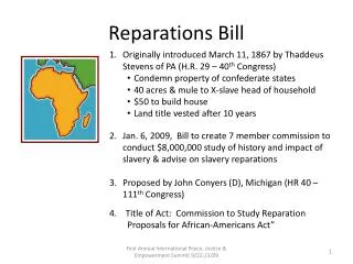 Reparations Bill