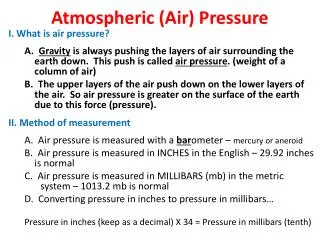 Atmospheric (Air) Pressure
