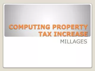 COMPUTING PROPERTY TAX INCREASE