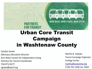 Urban Core Transit Campaign in Washtenaw County