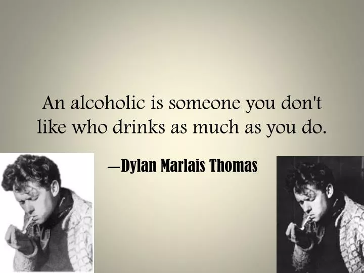 an alcoholic is someone you don t like who drinks as much as you do