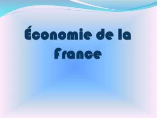 conomie de la f rance
