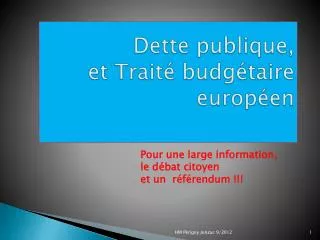 dette publique et trait budg taire europ en