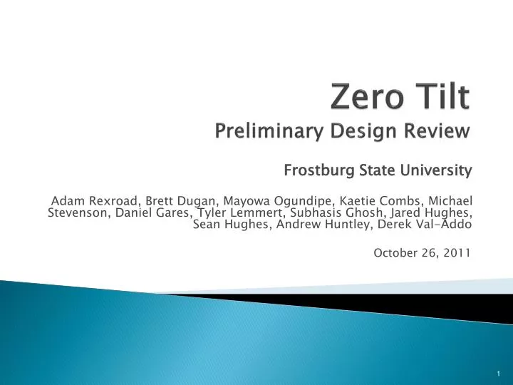 zero tilt preliminary design review