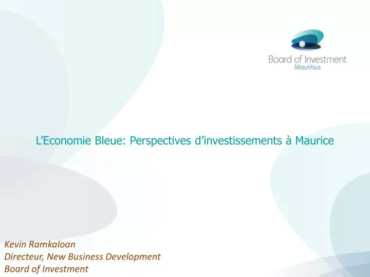 l economie bleue perspectives d investissements maurice