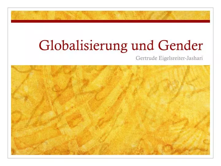 globalisierung und gender