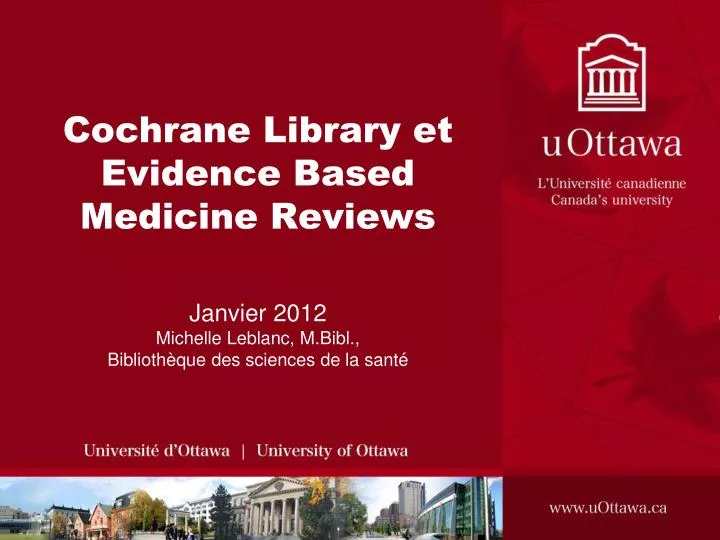 cochrane library et evidence based medicine reviews