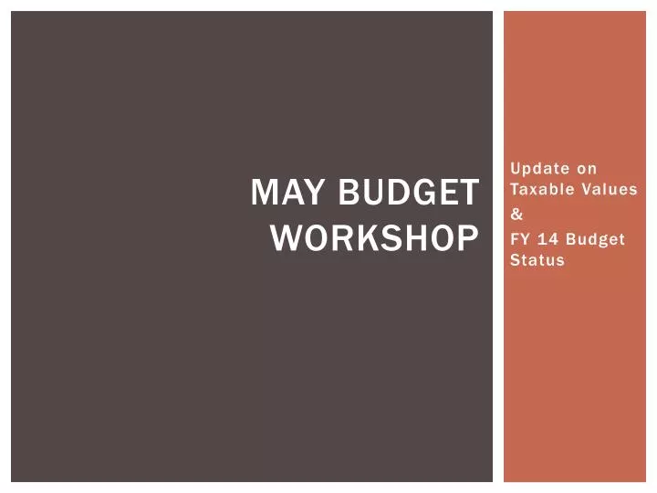 may budget workshop
