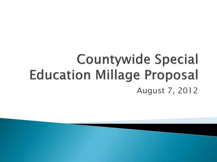 countywide special education millage proposal