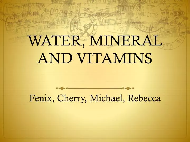 water mineral and vitamins