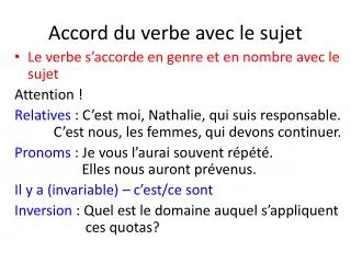 accord du verbe avec le sujet