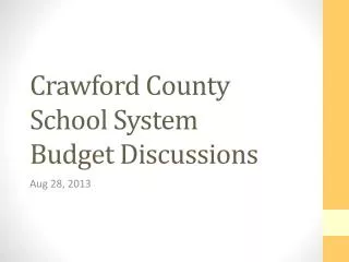 Crawford County School System Budget Discussions