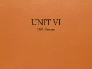 UNIT VI