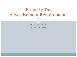 Property Tax Advertisement Requirements