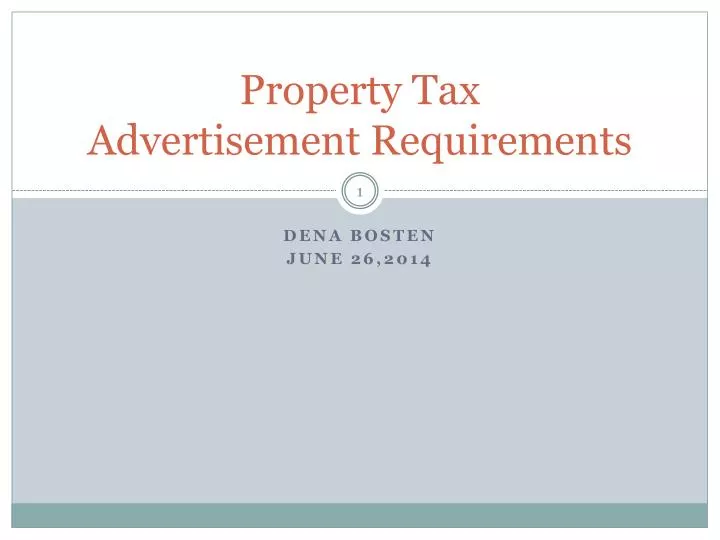 property tax advertisement requirements