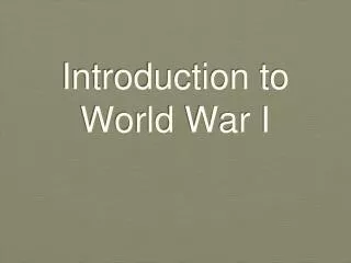 introduction to world war i