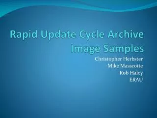 Rapid Update Cycle Archive Image Samples