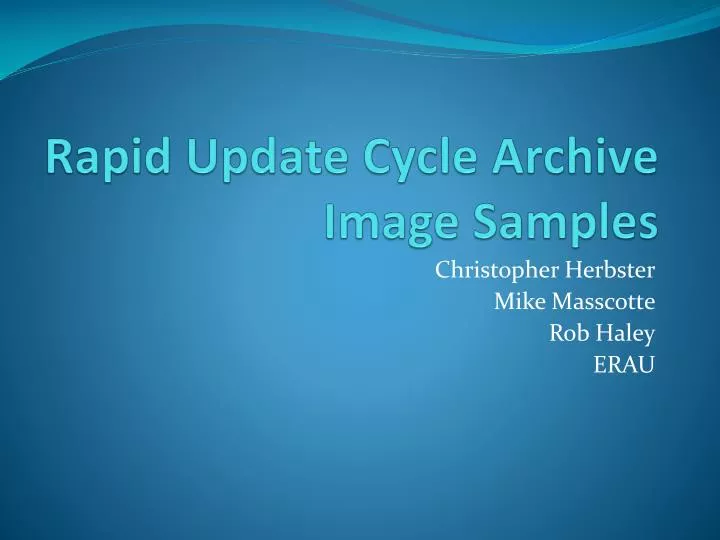 rapid update cycle archive image samples