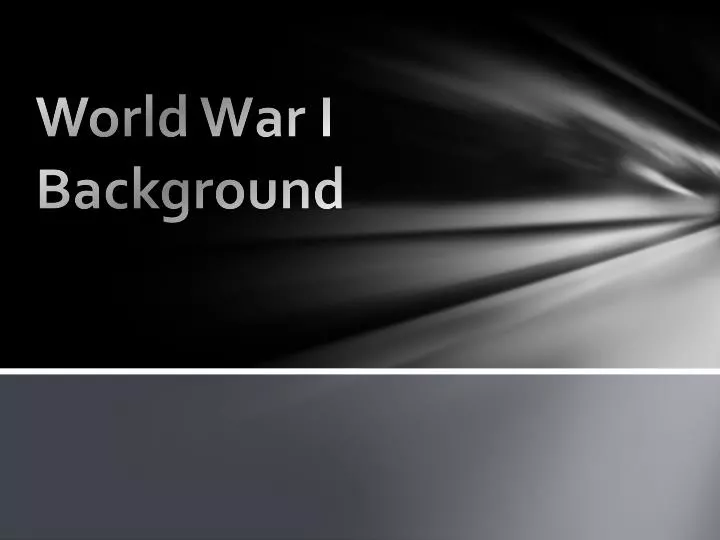 world war i background